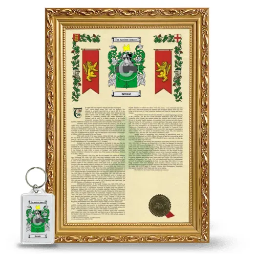 Bovaie Framed Armorial History and Keychain - Gold