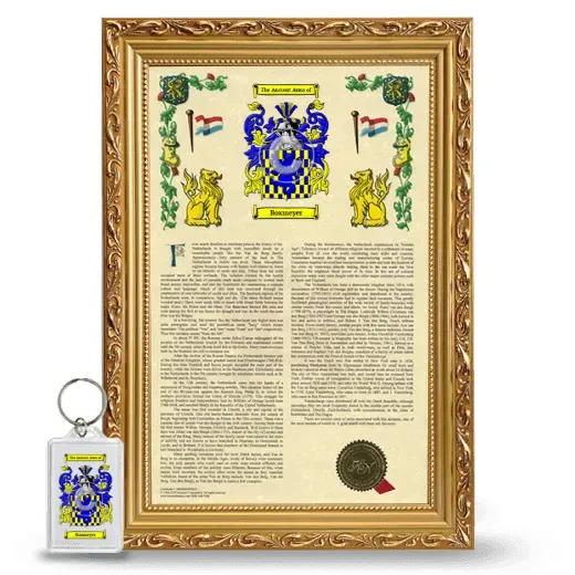 Boxmeyer Framed Armorial History and Keychain - Gold