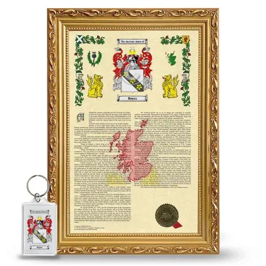 Boyas Framed Armorial History and Keychain - Gold