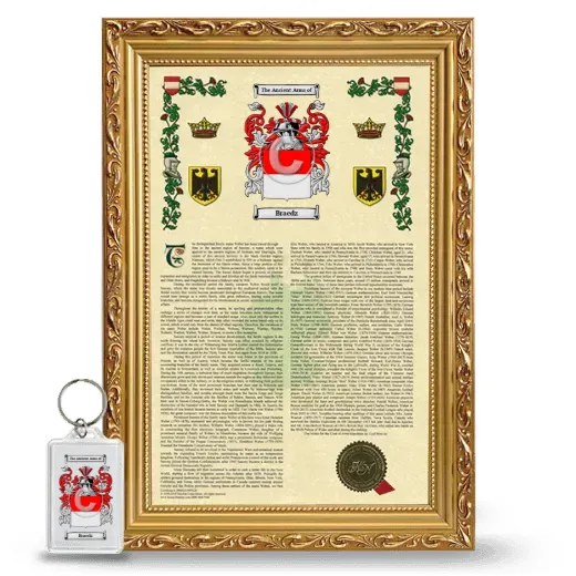 Braedz Framed Armorial History and Keychain - Gold