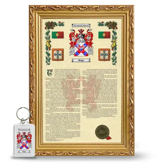 Braga Framed Armorial History and Keychain - Gold