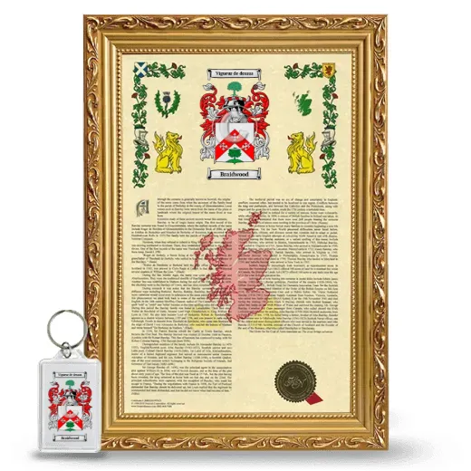 Braidwood Framed Armorial History and Keychain - Gold