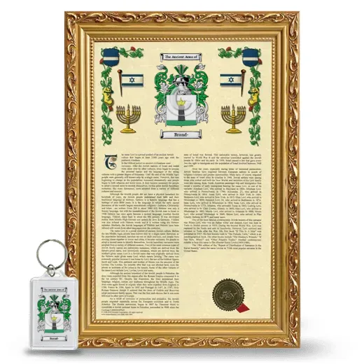 Brand- Framed Armorial History and Keychain - Gold
