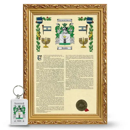 Brandes Framed Armorial History and Keychain - Gold