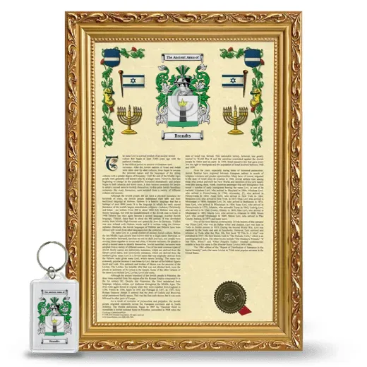Brandts Framed Armorial History and Keychain - Gold