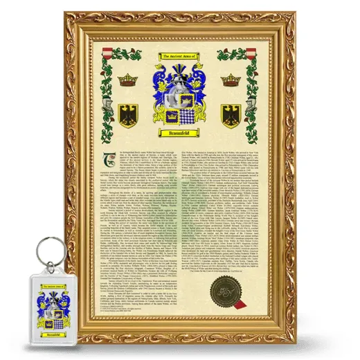 Braunfeld Framed Armorial History and Keychain - Gold