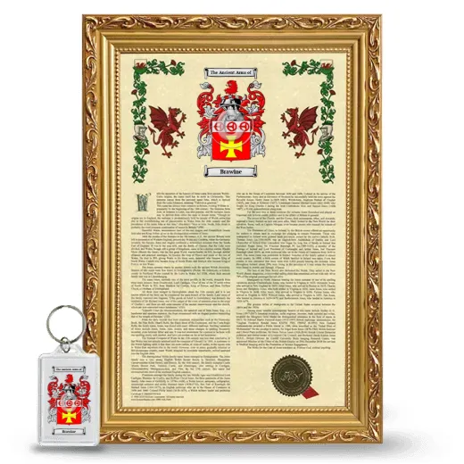 Brawine Framed Armorial History and Keychain - Gold