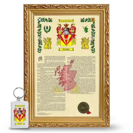 Brechent Framed Armorial History and Keychain - Gold