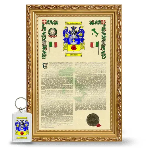 Bresciani Framed Armorial History and Keychain - Gold