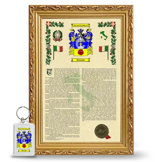 Bressani Framed Armorial History and Keychain - Gold