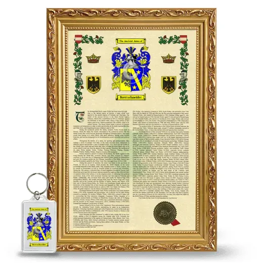 Brettschneider Framed Armorial History and Keychain - Gold