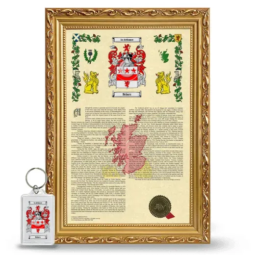 Briars Framed Armorial History and Keychain - Gold