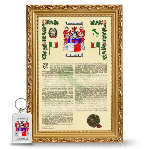 Briccaliani Framed Armorial History and Keychain - Gold