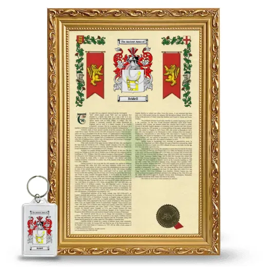 Bridell Framed Armorial History and Keychain - Gold