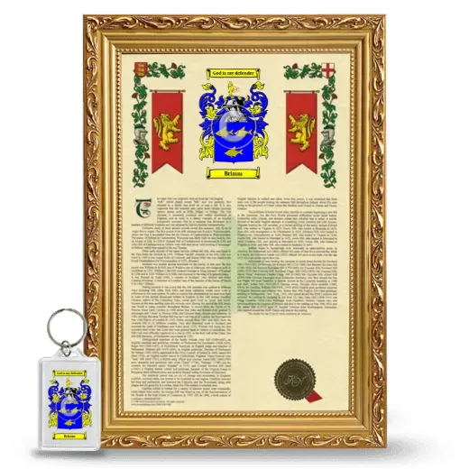 Brimm Framed Armorial History and Keychain - Gold