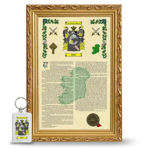 Britee Framed Armorial History and Keychain - Gold
