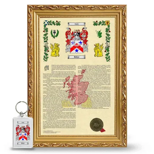 Britye Framed Armorial History and Keychain - Gold