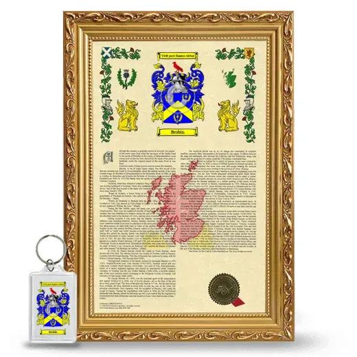 Brobin Framed Armorial History and Keychain - Gold