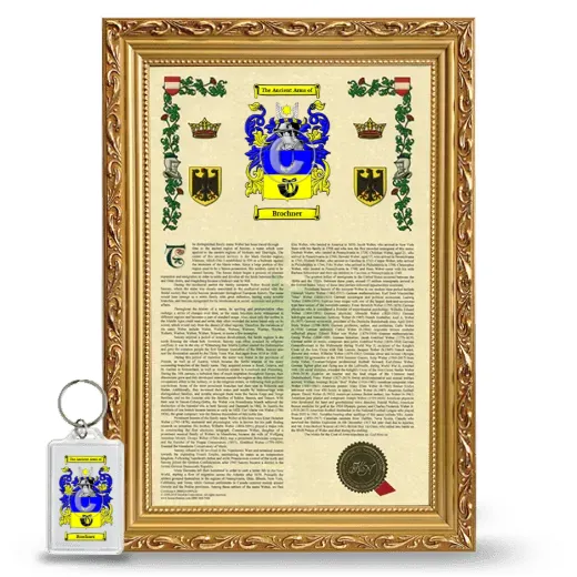 Brochner Framed Armorial History and Keychain - Gold