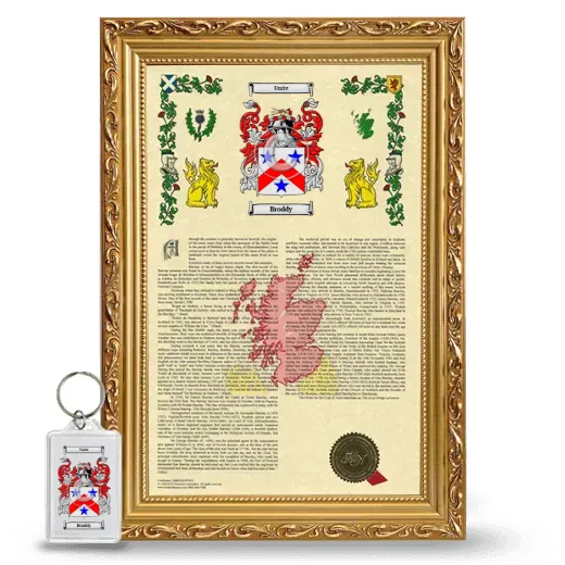 Broddy Framed Armorial History and Keychain - Gold