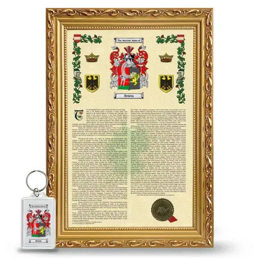 Broem Framed Armorial History and Keychain - Gold