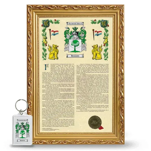 Brouwers Framed Armorial History and Keychain - Gold