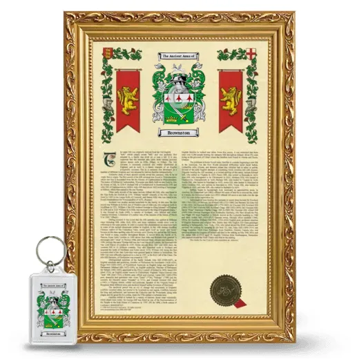 Brownston Framed Armorial History and Keychain - Gold