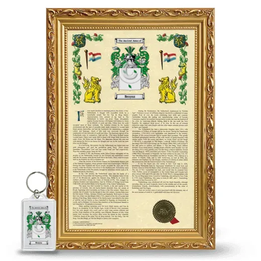 Bruynz Framed Armorial History and Keychain - Gold