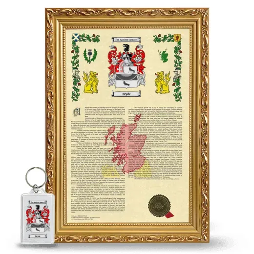 Bryde Framed Armorial History and Keychain - Gold