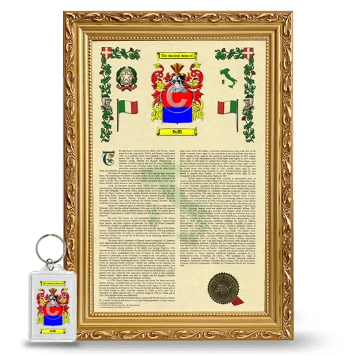 Bulli Framed Armorial History and Keychain - Gold