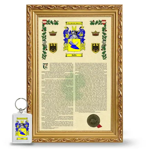 Bullis Framed Armorial History and Keychain - Gold
