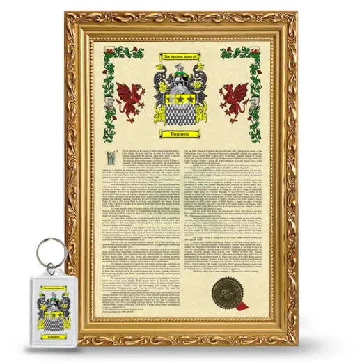 Bunnyon Framed Armorial History and Keychain - Gold