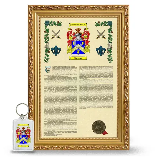 Bureaux Framed Armorial History and Keychain - Gold