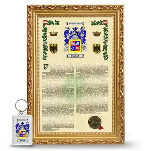 Burghoff Framed Armorial History and Keychain - Gold