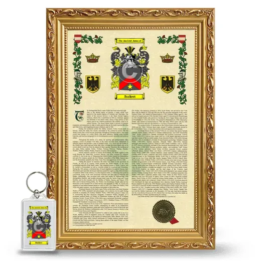 Burkert Framed Armorial History and Keychain - Gold