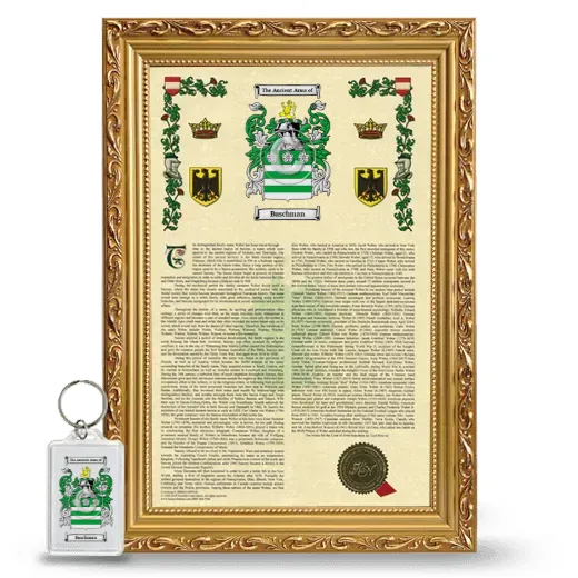 Buschman Framed Armorial History and Keychain - Gold
