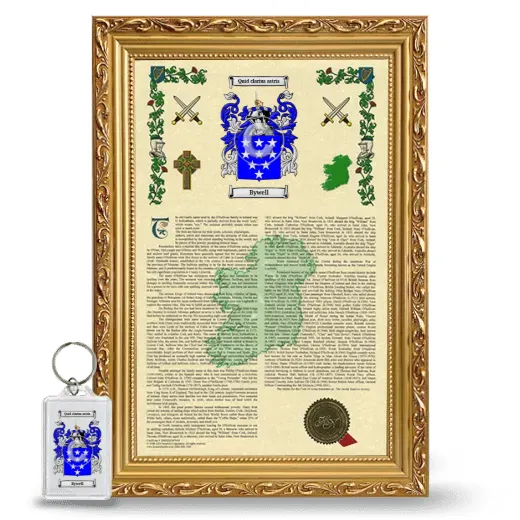 Bywell Framed Armorial History and Keychain - Gold