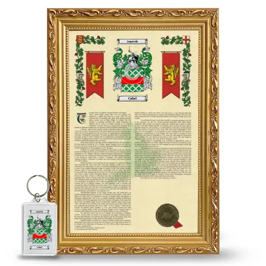 Cabel Framed Armorial History and Keychain - Gold