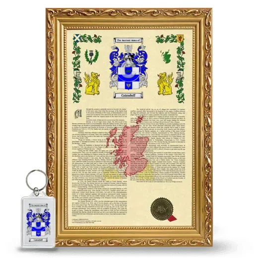 Cairnduff Framed Armorial History and Keychain - Gold