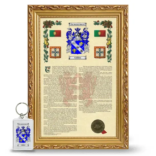 Caldera Framed Armorial History and Keychain - Gold