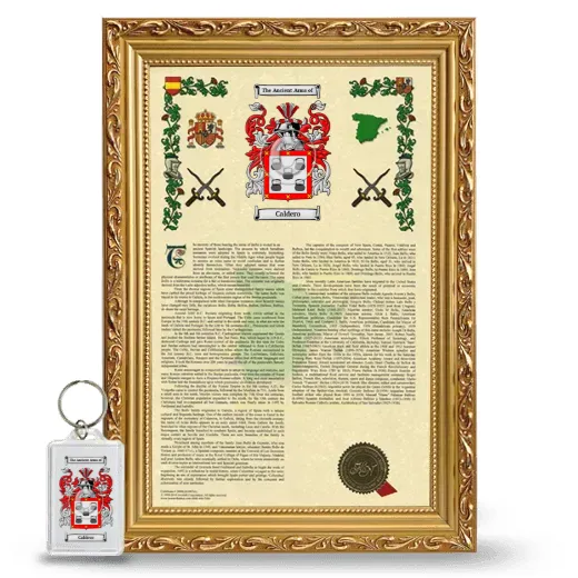 Caldero Framed Armorial History and Keychain - Gold