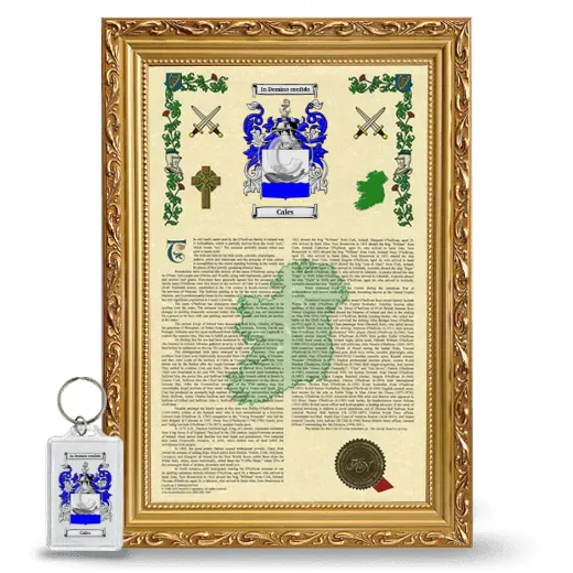 Cales Framed Armorial History and Keychain - Gold