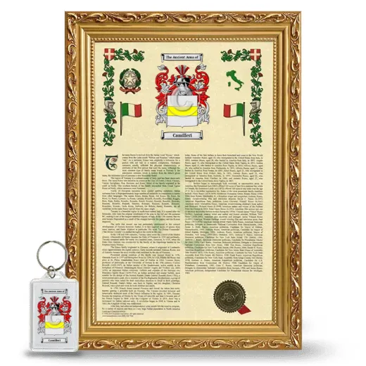 Camilleri Framed Armorial History and Keychain - Gold