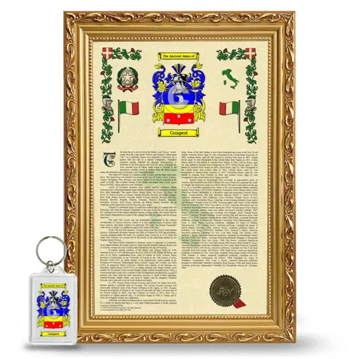 Campesi Framed Armorial History and Keychain - Gold