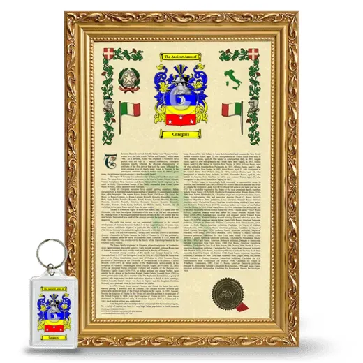 Campisi Framed Armorial History and Keychain - Gold