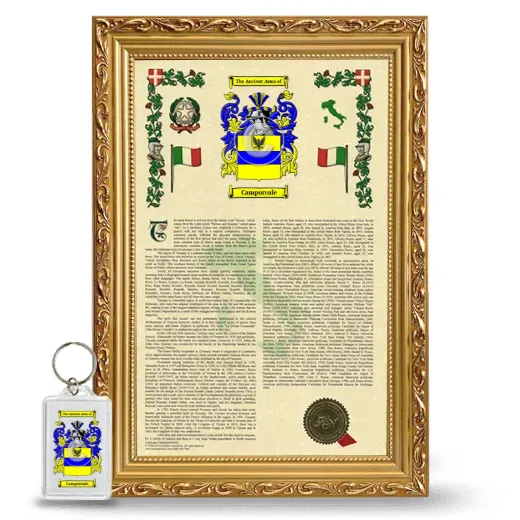 Camporeale Framed Armorial History and Keychain - Gold