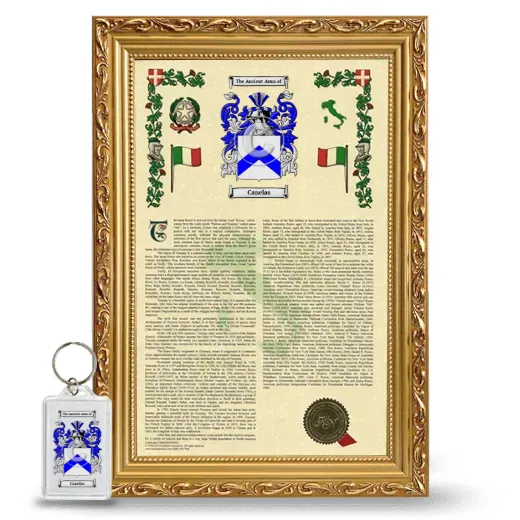 Canelas Framed Armorial History and Keychain - Gold