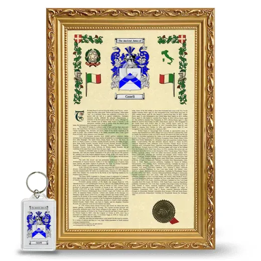 Caneli Framed Armorial History and Keychain - Gold