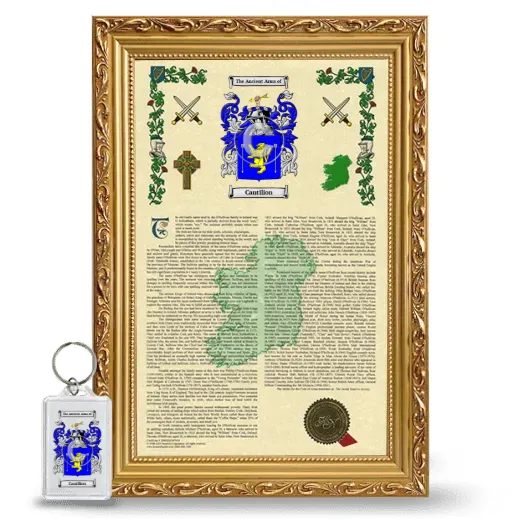 Cantilion Framed Armorial History and Keychain - Gold
