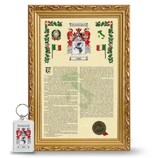 Capri Framed Armorial History and Keychain - Gold